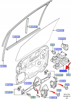 STEROWANIE SZYB LEWA STR. FOCUS 2004-07 1473748 _ 3M5T-14A132-AF