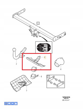 ZAŚLEPKA HAKA ODPINANY ZDERZAKA TYŁ VOLVO V40 2013- R-Design OE 31359321