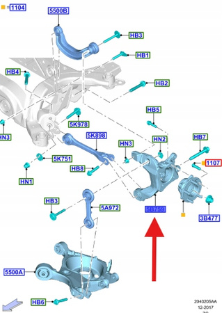ZWROTNICA LEWY TYŁ FORD MUSTANG MK6 2015- OE 2376814 _ FR3C-5B759-BG