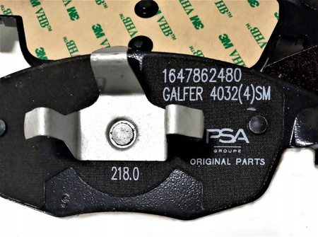Klocki hamulcowe przednie Citroen Berlingo DS5 OE 1647862480