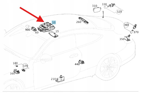 MODUŁ STEROWNIK MONTOWANY W DACHU MERCEDES W205 W253 A00090082071B88