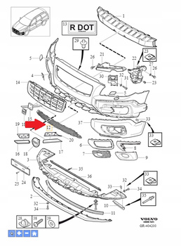 KRATKA ATRAPA GRILL ZDERZAKA PRZÓD PDC VOLVO XC70 2008- OE 30796475