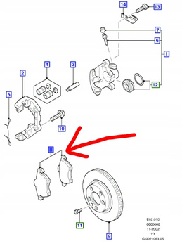 KLOCKI HAMULCOWE PRZÓD FORD GALAXY Mk2 2001-2006 _1947390_ME1M2J-2K021-AB