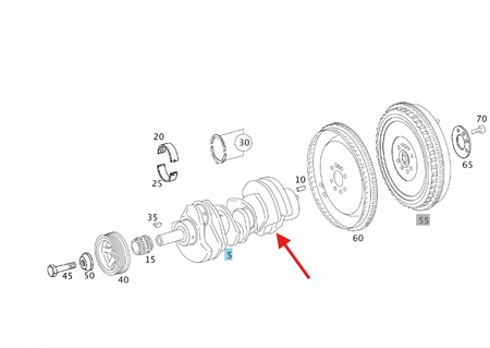 WAŁ KORBOWY DIESEL M642 MERCEDES OE A6420302401