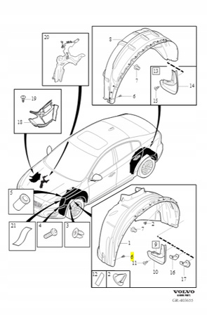 ŚRUBA MOCUJĄCA NADKOLE VOLVO XC90 XC70 XC60 S90 S80 V60 V90 30640602 OE