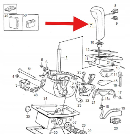 GAŁKA ZMIANY BIEGÓW AUTOMAT AW VOLVO S90 V90 1997- 960 940 OE 6843471