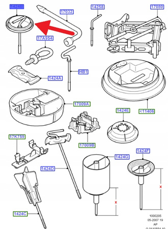 UCHWYT MOCOWANIE KOŁA ZAPASOWEGO FOCUS KUGA 2008- 1471645 _ 8V41-1402-AA
