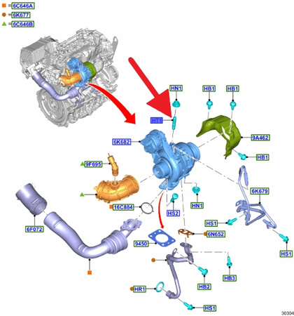 SZPILKA TURBINY 2.0 ECOBLUE FORD MONDEO OE 2412390 _ HG9Q-10040-AA