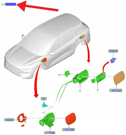 OBUDOWA WLEWU PALIWA FORD KUGA 2020- 2598294 _ LV4B-S27936-CE