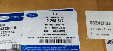 KLOCKI HAMULCOWE PRZÓD FORD RANGER Mk5 2019- _2298617_JB3C-2001-AC
