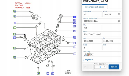 POPYCHACZ ZAWORU ZETEC FORD MONDEO ESCORT FIESTA _1043175_938M-6500-B2A