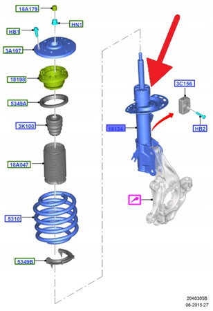 AMORTYZATOR PRZEDNI PRAWY FORD MONDEO 2014- 17 OE 2122689 _ DG9C-18045-NEA