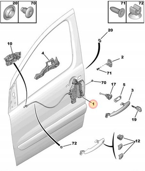 ZAMEK DRZWI PRZEDNICH LEWYCH CITROEN JUMPY III OE 9135AR