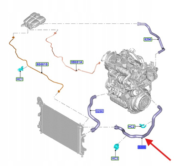 PRZEWÓD CHŁODNICY FORD C-MAX FOCUS KUGA 1.5 1.6 TDCi 2140697 _ 8V61-8286-KF