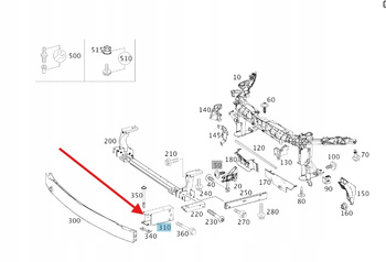 STREFA ZGNIOTU ABSORBER PRAWY PRZÓD MERCEDES A B CLA GLA OE A2466200295