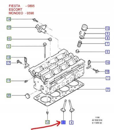 ZAWÓR WYDECHOWY FORD ESCORT Mk7 MONDEO Mk2 1.6_1033898_948M-6505-C2A