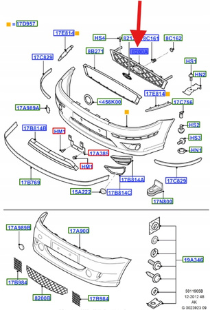 KRATKA ATRAPA CHŁODNICY FORD FOCUS MK1 2001- OE 1744364 _ 2M51-8A133-AE