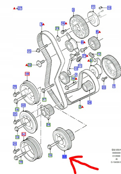 KOŁO PASOWE WAŁU FORD FIESTA MONDEO ESCORT 1988- _ 6186295 _ 89FF-6B319-AB
