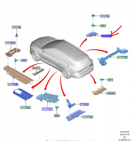 OSŁONA DOLNA PODWOZIA PRAWA FORD FOCUS Mk4 2018-_2292757_JX6B-11778-BC