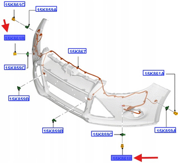 KOSZYK CZUJNIKA PARKOWANIA FOCUS KUGA C-MAX 1772281 _ AM5T-15K870-BB57VT