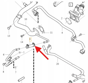 PRZEWÓD POMPY WODY 2.0B B4204T VOLVO S60 V60 V40 2016- S90 V90 OE 31319352