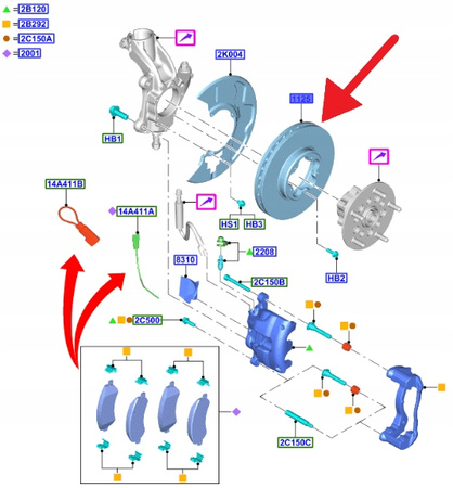TARCZA HAMULCOWA PRZÓD FORD TRANSIT CUSTOM 2012- 2110200 _ BK21-1125-AD