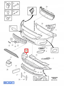 Os?ona pod zderzak Volvo S60, V60 (11-13) OE 30795019