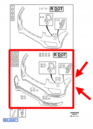 OSŁONA ZDERZAKA PRZÓD VOLVO XC90 2016-2019 OEM/OE 39799412