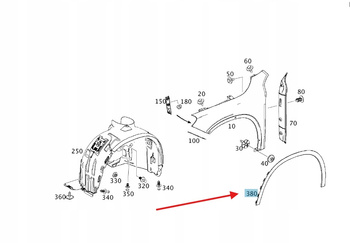 LISTWA PRZEDNIEGO BŁOTNIKA LEWA MERCEDES GLA W156 OE A1568852322