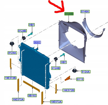 OBUDOWA WENTYLATORA FORD RANGER 2011- 3.2L TDCi 1919674 _ AB39-8K618-AA