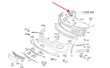 ZESTAW WSPORNIKÓW CZUJNIKA PARKOWANIA PRZÓD MERCEDES W164 OE A1648806314