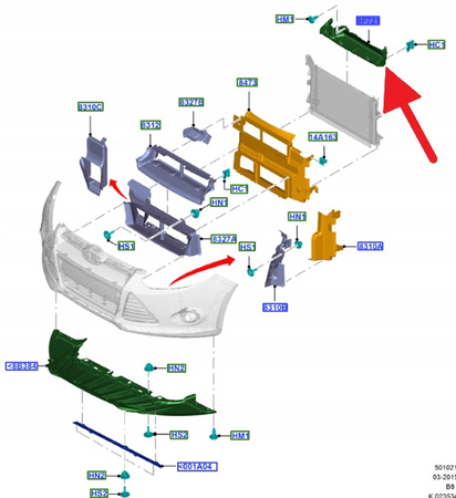 KIEROWNICA WLOT POWIETRZA FORD FOCUS 2011- OE 1749572 _ BM51-9F721-AC