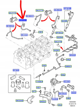 PRZEWÓD WTRYSKU PALIWA FORD FOCUS Mk1 TRANSIT CONNECT 1.8 DIESEL _1457682_1S4Q-9C993-BD