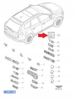 EMBLEMAT ZNACZEK NAKLEJKA OCEAN VOLVO V70 XC70 V60 XC60 OE 31408428