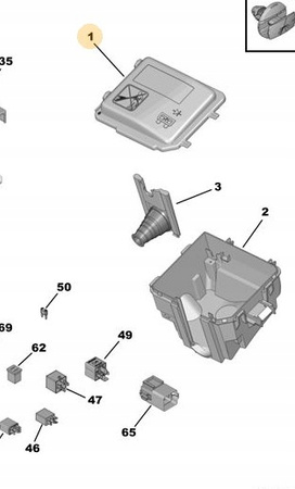 Pokrywa skrzynki bezpieczników C4 (C41) DS3 (D34) 9826717980