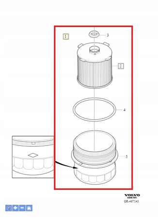 Obudowa z filtrem oleju Volvo OE 32140027