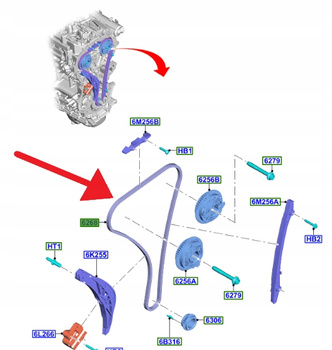 ŁAŃCUCH ROZRZĄDU 1.5 EB FORD FOCUS PUMA KUGA 2020- 2247860 _ JX6G-6268-BA