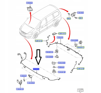 WIĄZKA PDC TYŁ FORD S-MAX MK1 2006- 2010 1507664 _ 6G9T-15K867-JK