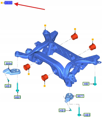 POPRZECZNICA ZAWIESZENIA TYŁ FORD MUSTANG 2015- 23- 2625766 _ JR3C-5K067-ED
