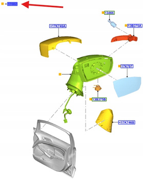 LUSTERKO ZEWNĘTRZNE PRAWE ECOSPORT 2013-2023 2459614 _ DN15-17682-AD