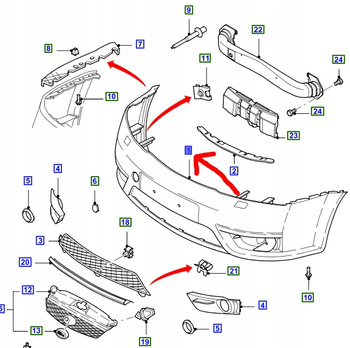 ZDERZAK PRZEDNI FORD MONDEO Mk3 2000-2007 _1132707_1S7J-17810-AAXWAA