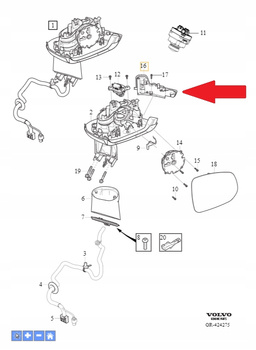 Lewy kierunek lusterka Volvo OE 31385685