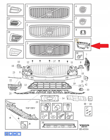 MOCOWANIE WSPORNIK HALOGENU PRAWY VOLVO XC60 2018- OE 31449132