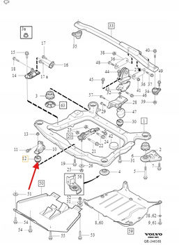 PODUSZKA SILNIKA BENZYNA VOLVO S80 S60 2001- XC90 2003- XC70 V70 30778951