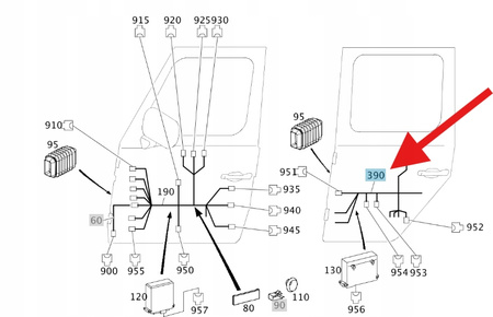 WIĄZKA ELEKTRYCZNA DRZWI TYŁ MERCEDES G W463 OE A4638208401