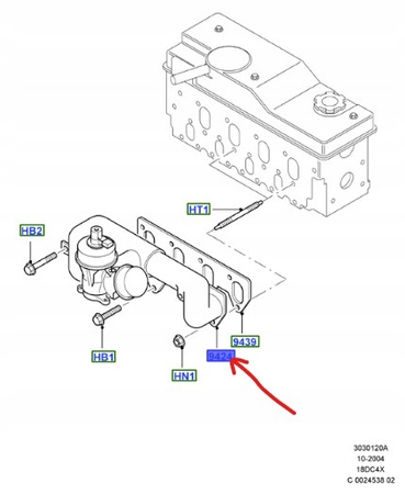 ZAWÓR EGR FORD FOCUS Mk1 2002-2005 1.8 DIESEL _ 1498882 _ RM2M5Q-9424-CB