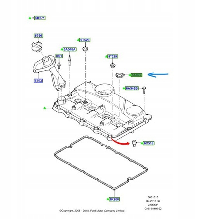 Uszczelniacz wtryskiwacza - Ford Transit Mk6_1 372494_ 6C1Q-6K780-AB