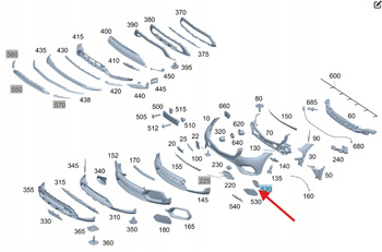 KRATKA ZAŚLEPKA ZDERZAKA PRAWY PRZÓD MERCEDES GLC W253 OE A2538851802
