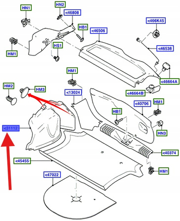 WYKOŃCZENIE BAGAŻNIKA LEWE FIESTA 2001- 05 OE 1440901 _ 6S61-A31149-AAYYG4