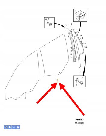 SZYBA DRZWI TYLNYCH LEWA VOLVO XC90 2016- OEM/OE 32244977